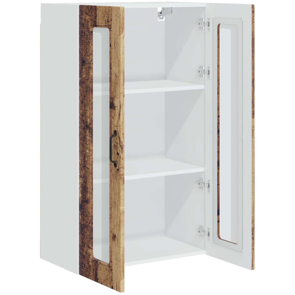 vidaXL 2 Glass Door Old Wood Kitchen Wall Cabinet Image 5