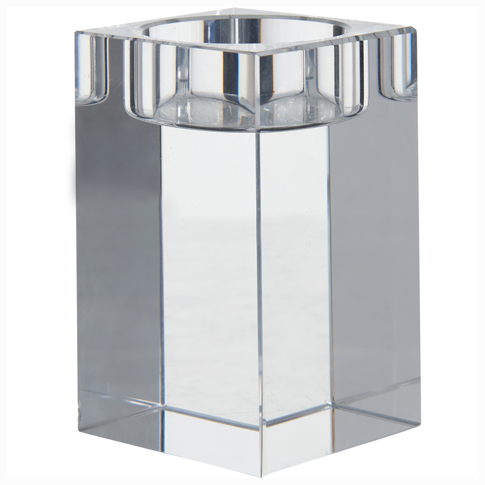 Wilko Square Crystal Effect Large Tealight Holder Image 2