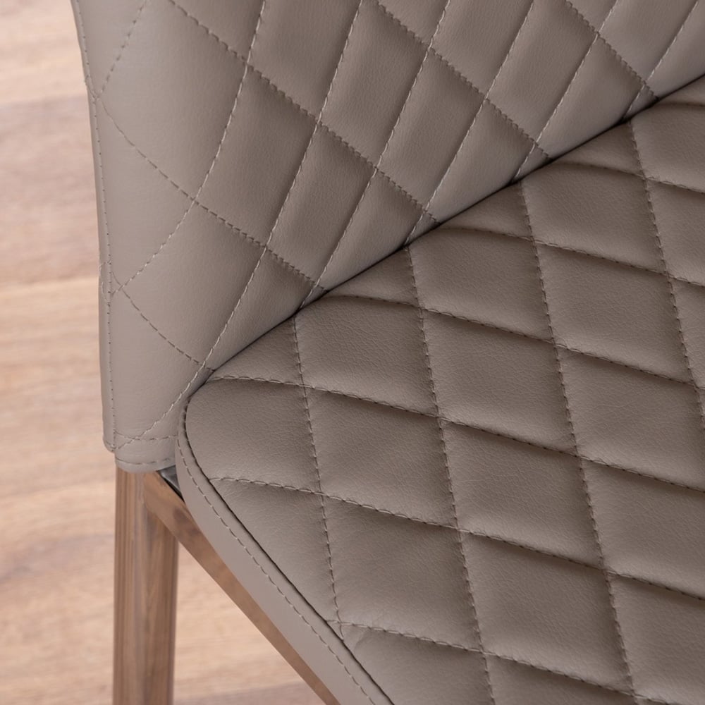 Furniturebox Molini Valera 6 Seater Dining Set White Gloss Cappuccino Beige and Chrome Image 7