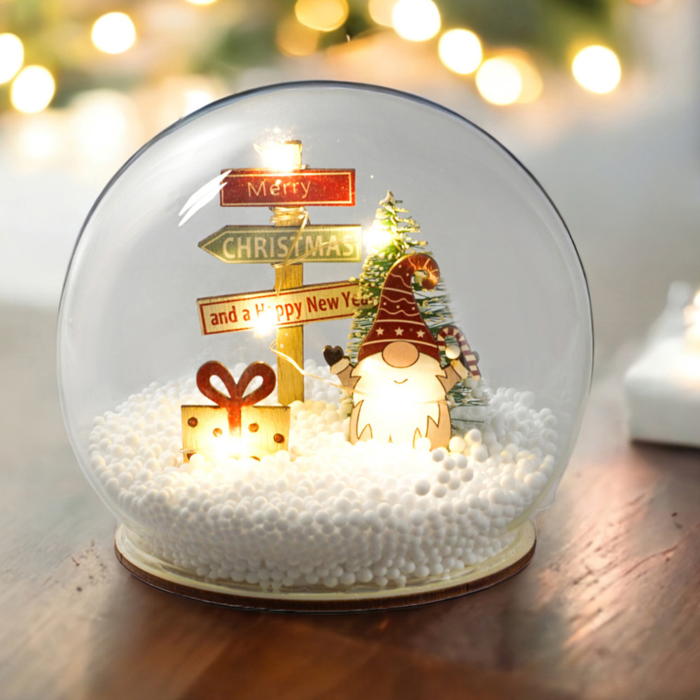 Xmas Haus Light Up Gonk Village Snow Globe Image 4