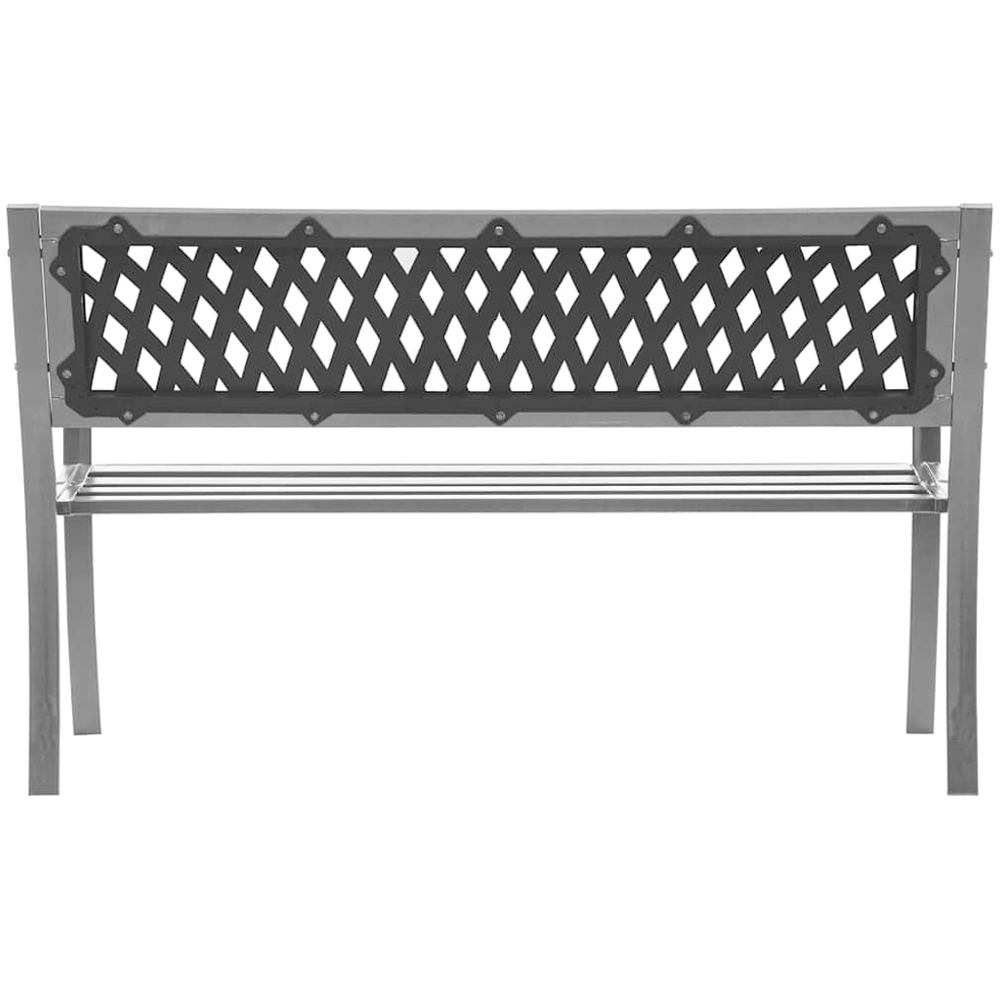vidaXL 2 Seater Black Steel Cross Backrest Garden Bench Image 4