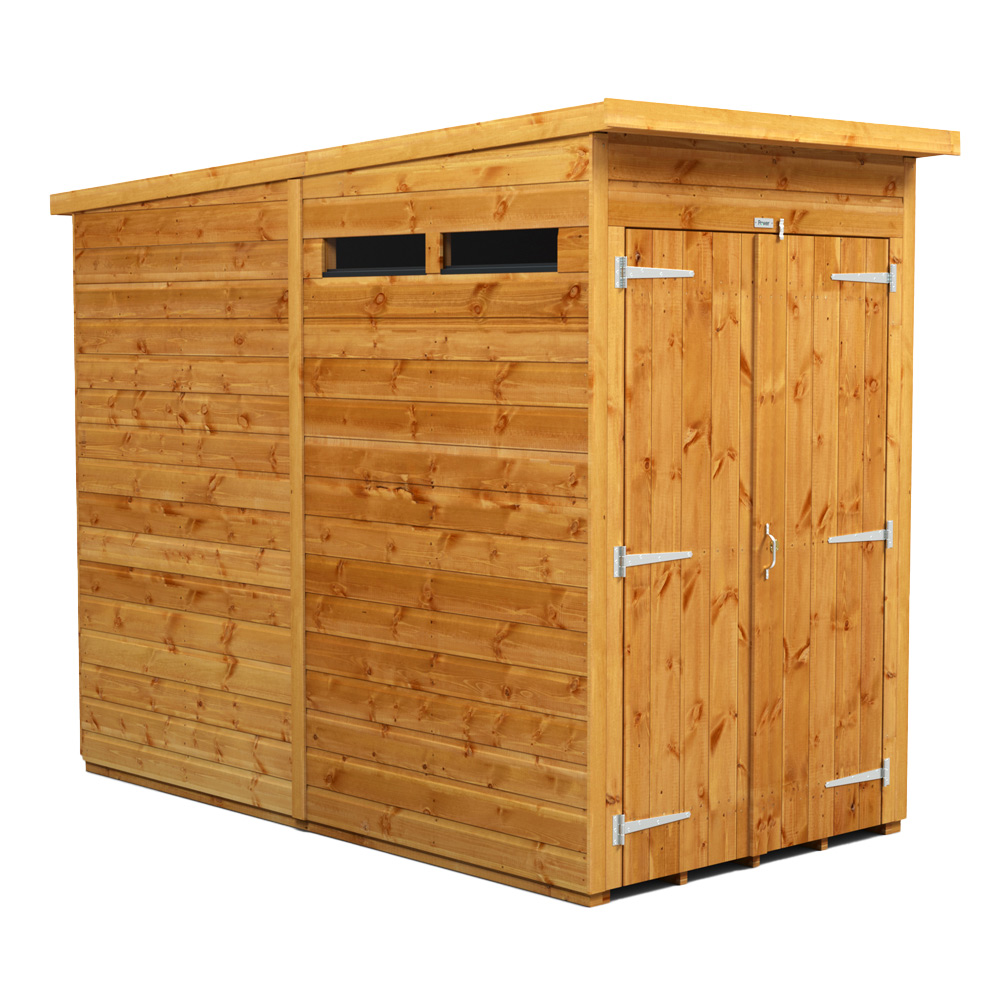 Power Sheds 4 x 8ft Double Door Pent Security Shed Image 1