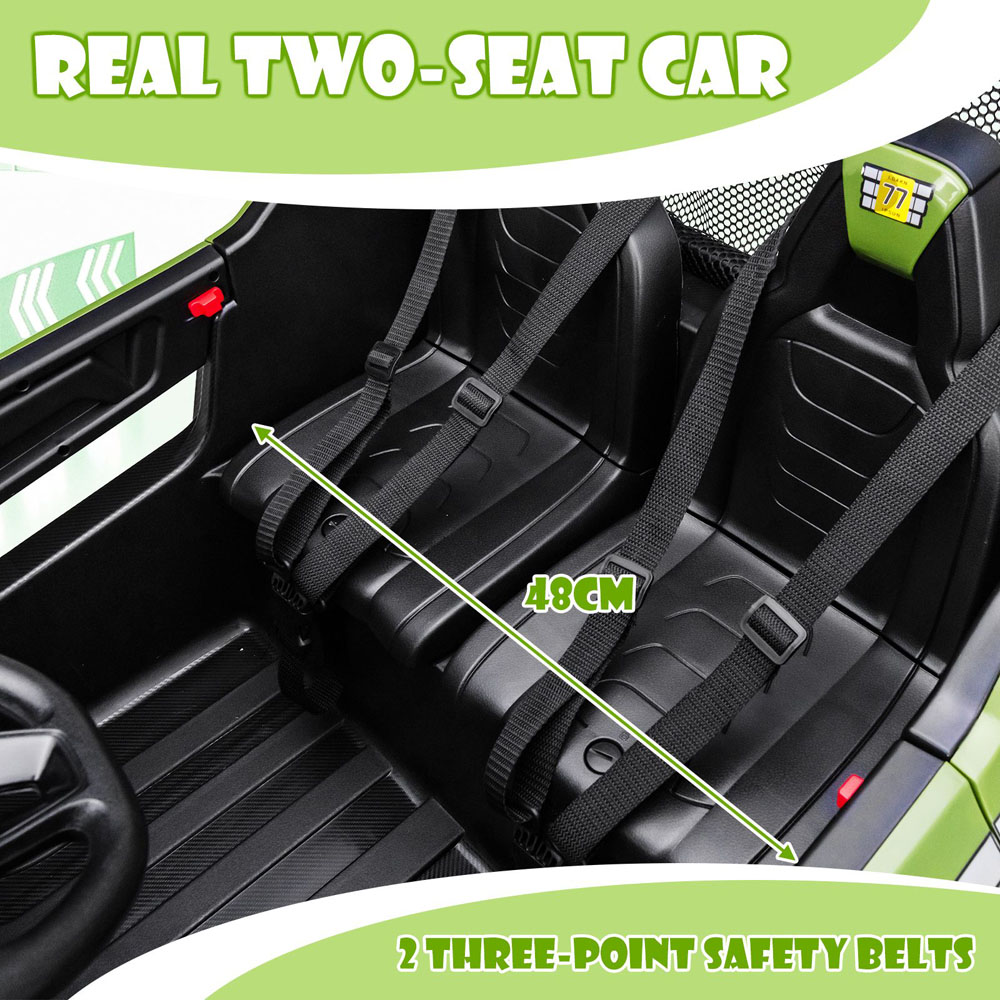 Costway 2 Seater Green Kids Ride on UTV Image 7