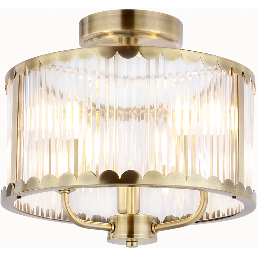 Bonnie Flush Ceiling Fitting Antique Bass Image 3