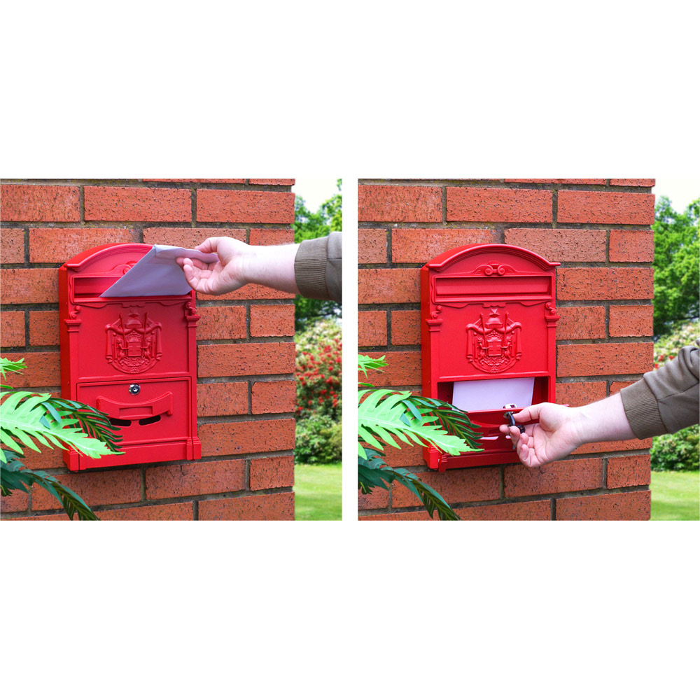 St Helens Red Locking Mounted Letter Box Image 5