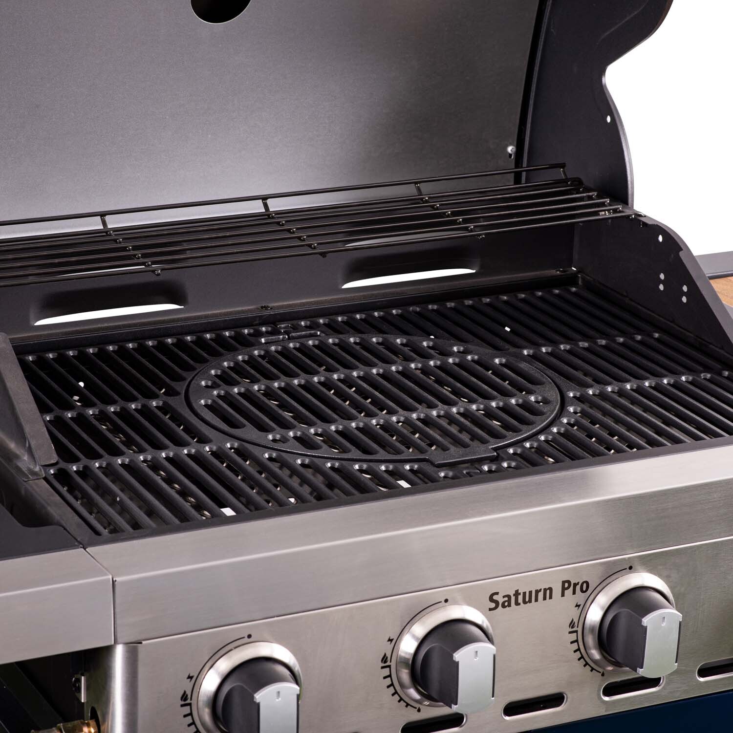 Outback Saturn Pro Blue and Silver 4 Burner Gas BBQ Image 18