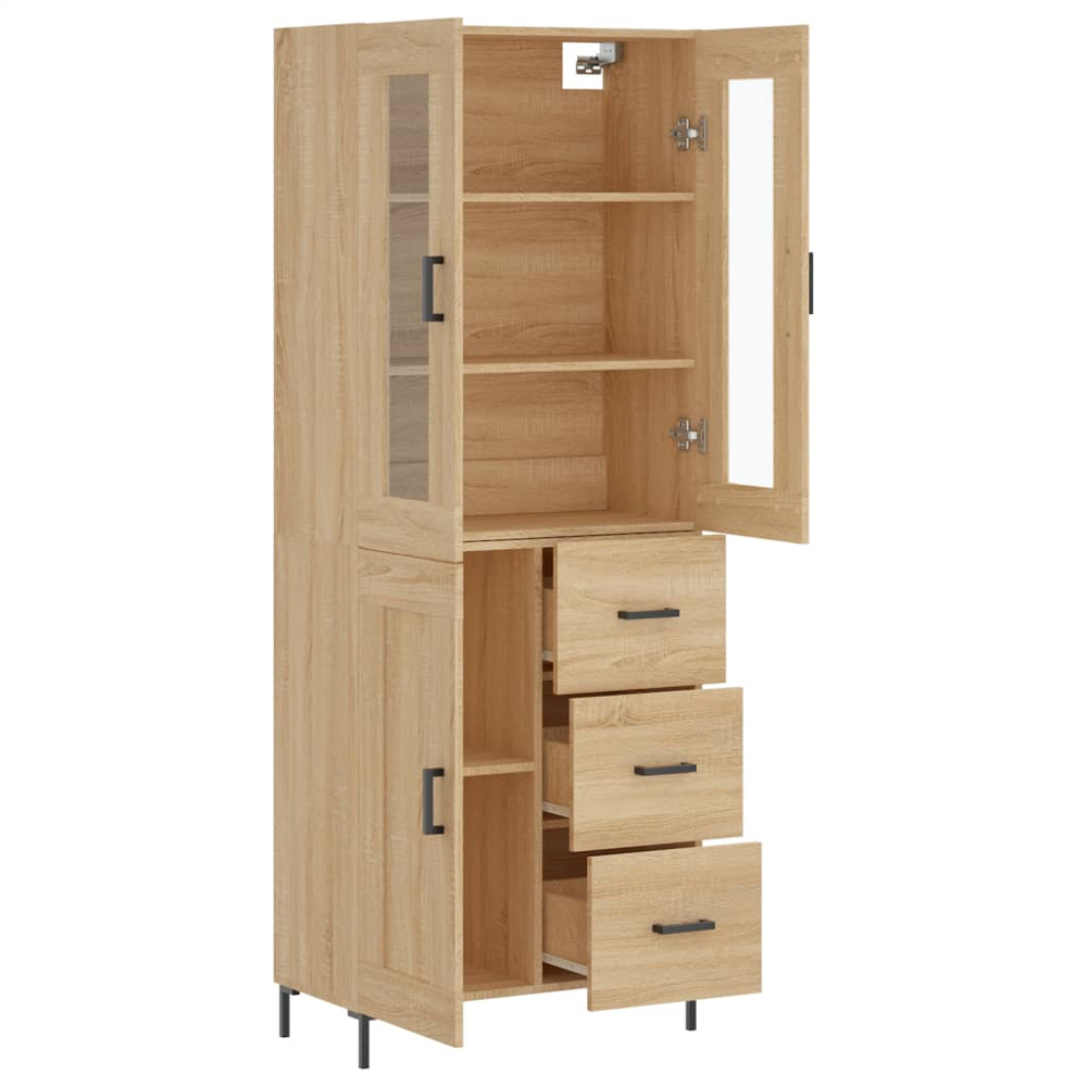 vidaXL 3 Door 3 Drawer Sonoma Oak Highboard Image 4