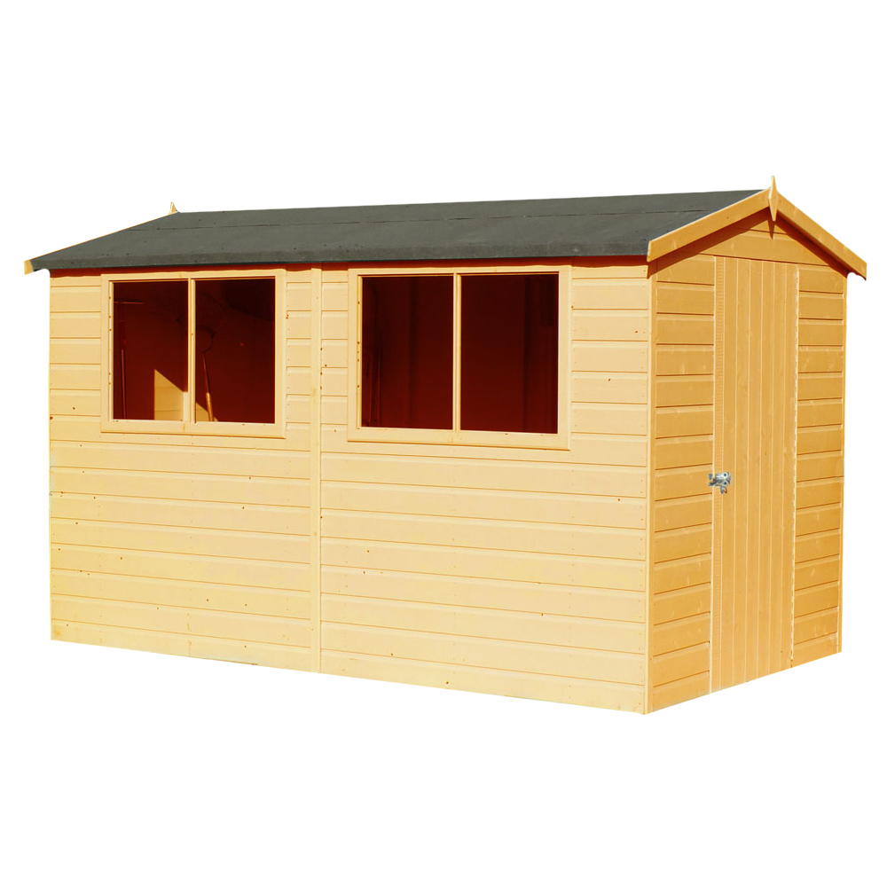 Shire Lewis 10 x 6ft Wooden Shiplap Apex Shed Image 1