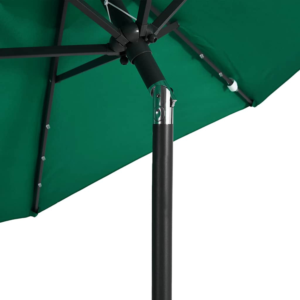 vidaXL Green LED Light Garden Parasol with Steel Pole 2.25m Image 6