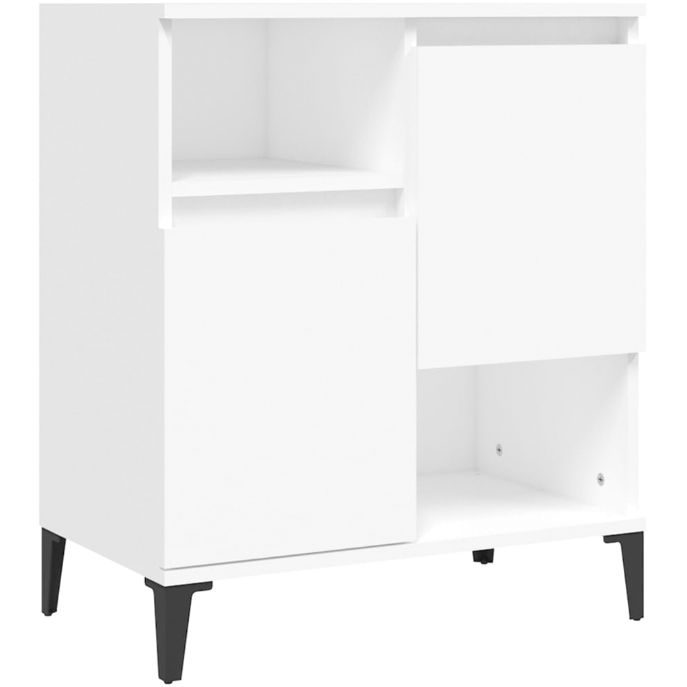 vidaXL 2 Door 2 Shelf White Sideboard Set of 2 Image 4