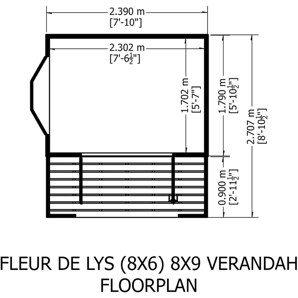 Shire Fleur De Lys 8 x 9ft Double Door Shiplap Apex Summerhouse Image 3