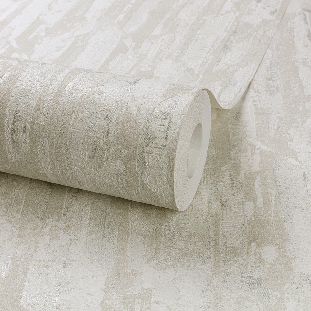 Grandeco Imperia White Taupe and Silver Textured Wallpaper Image 2