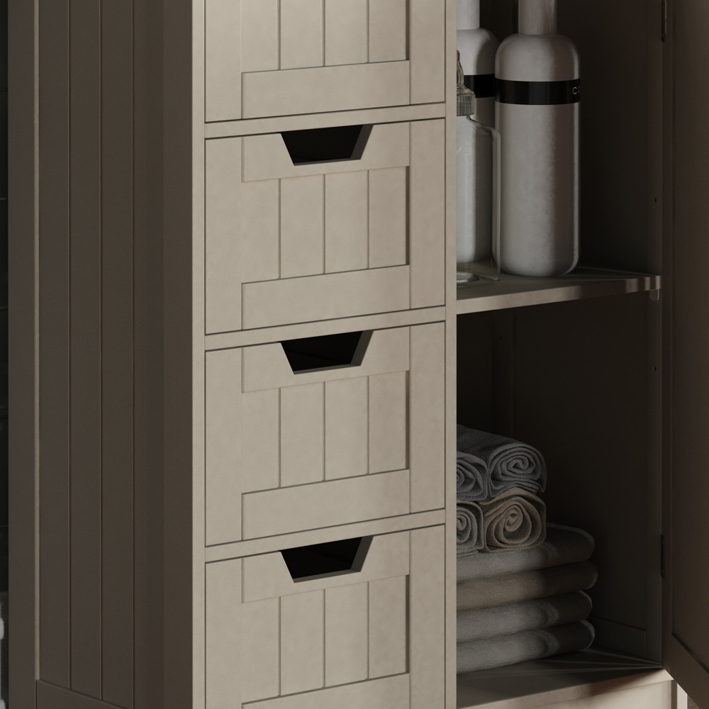 Lassic Bath Vida Priano Grey 4 Drawer Single Door Floor Cabinet Image 4