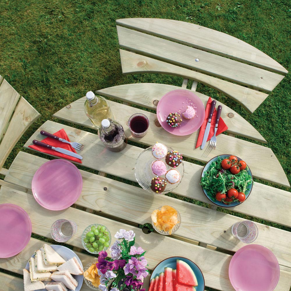 Rowlinson Round Picnic Table and Bench Image 3