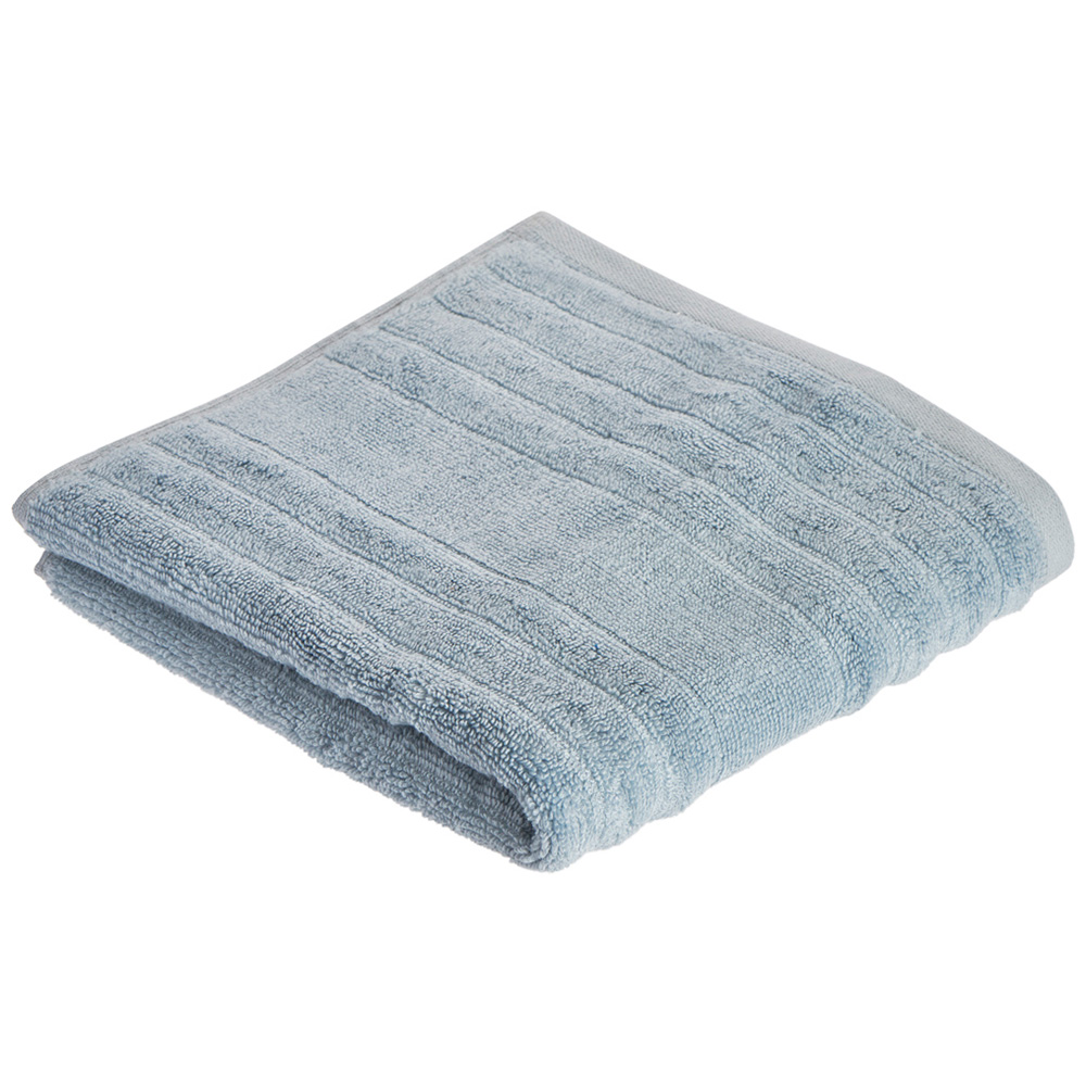 Wilko Denim Ribbed Hand Towel Image 1