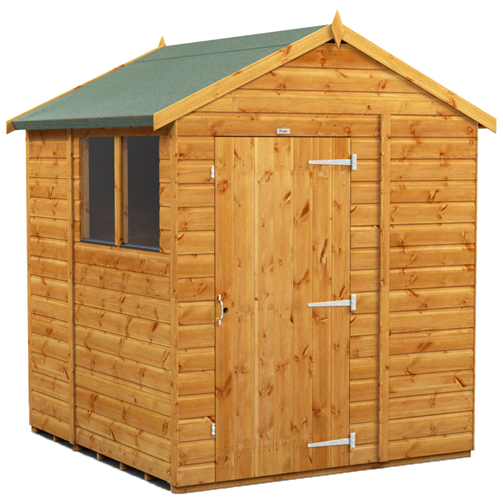 Power Sheds 6 x 6ft Apex Wooden Shed with Window Image 1