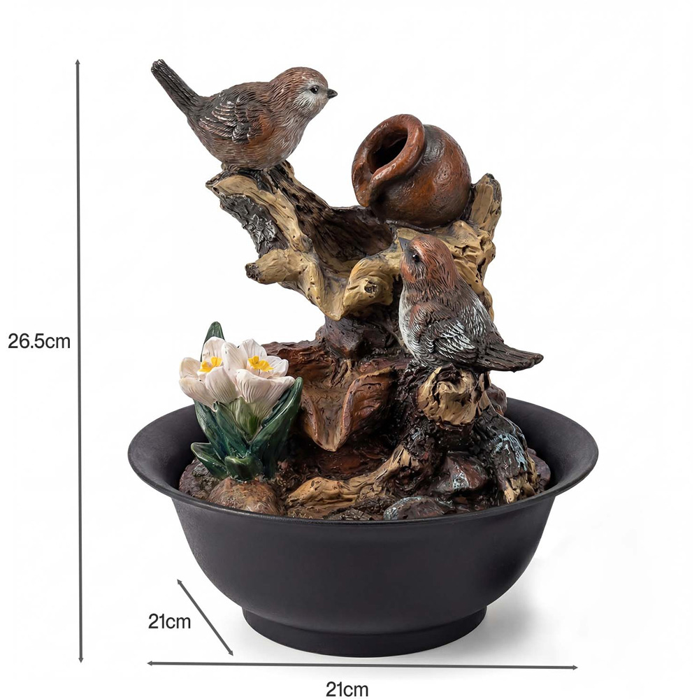Spector Black Resin Indoor Water Fountain with LED Light Image 9