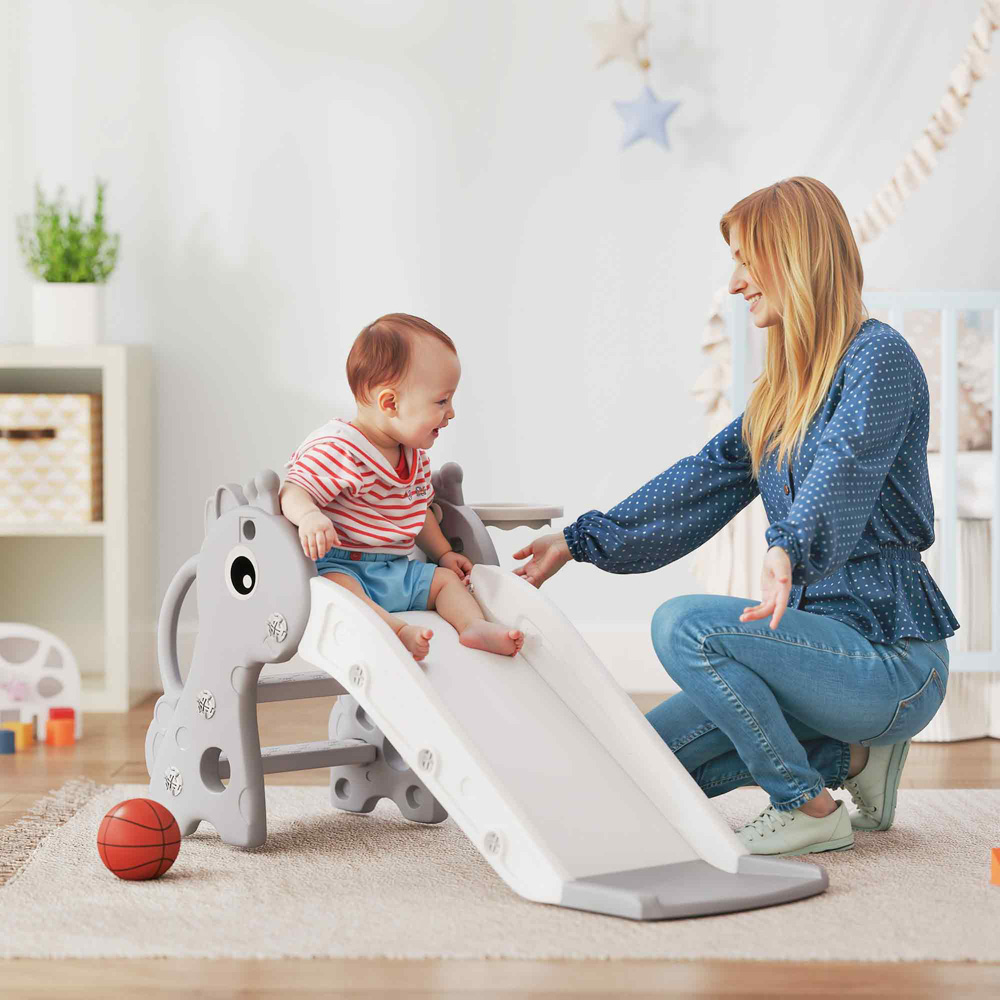 Tommy Toys 3-in-1 Grey Kids Slide Image 2