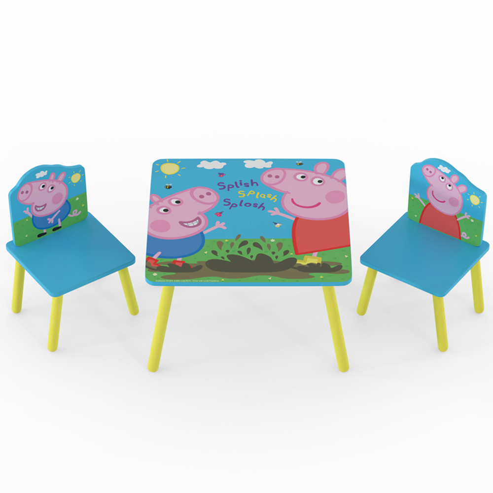 Kidsaw Peppa Pig 2 Seater Blue and Yellow Table and Chairs Image 2