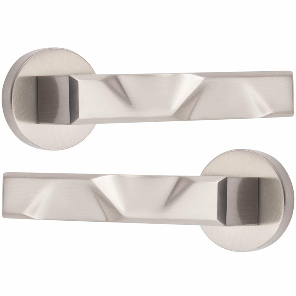 Golden Grace Satin Nickel Modern Nova Euro Lock Door Handle 70mm Image 3