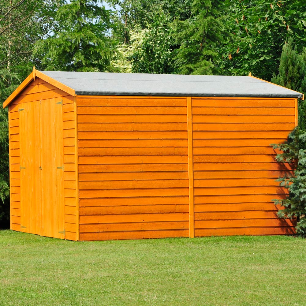 Shire 10 x 10ft Double Door Overlap Apex Wooden Shed Image 2