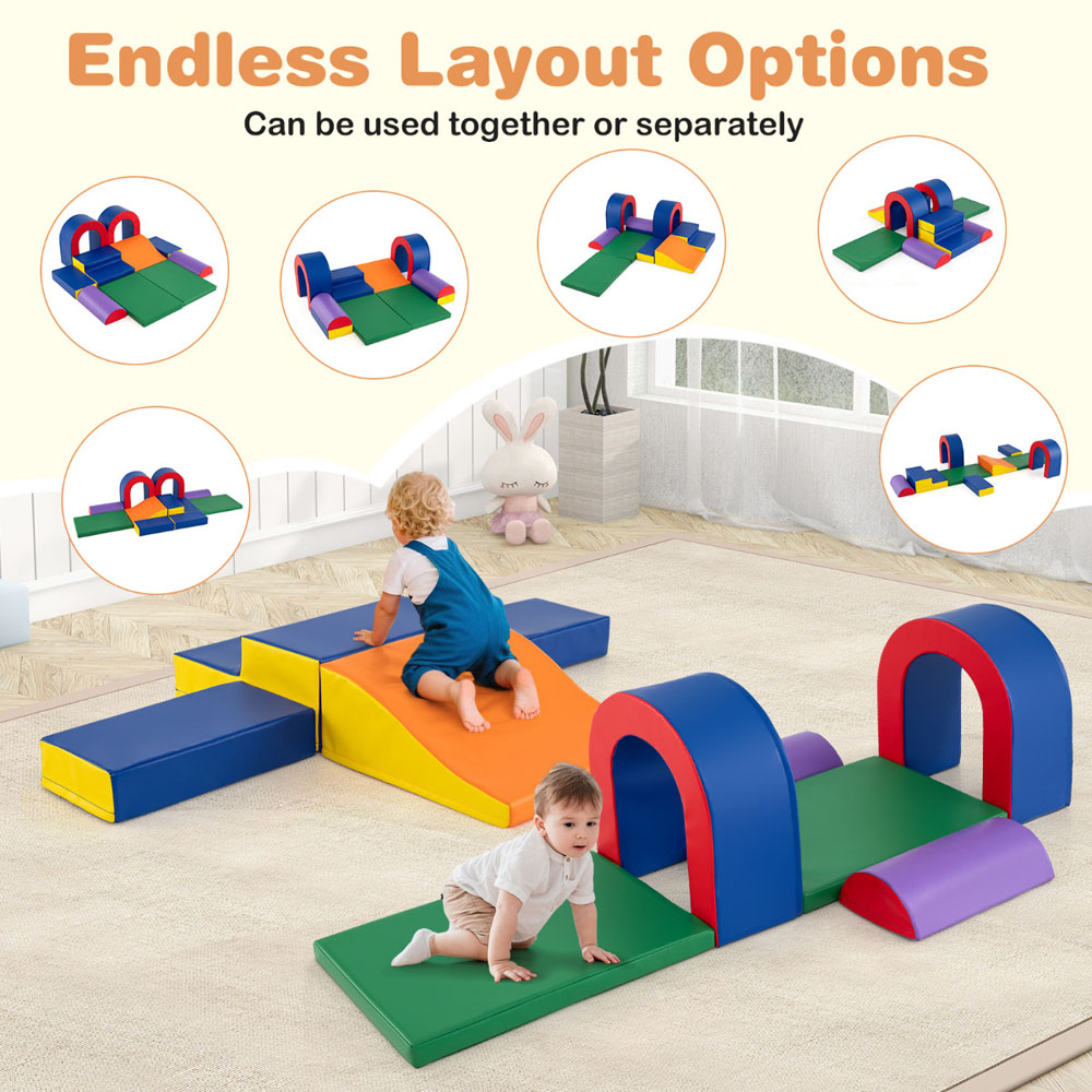 Costway Multicolour Foam Climbing Block Set 10 Piece Image 6