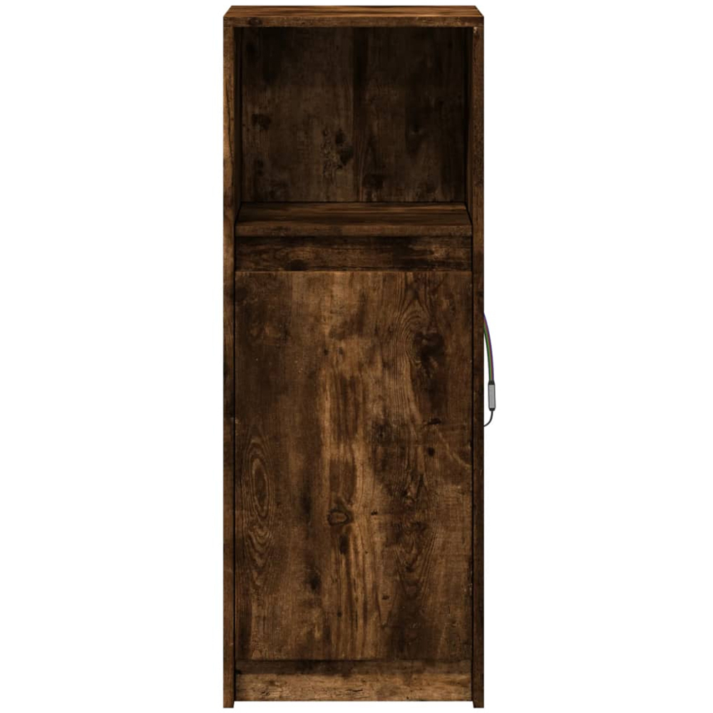 vidaXL Single Door Single Shelf Smoked Oak Sideboard with RGB LED Lights Image 6