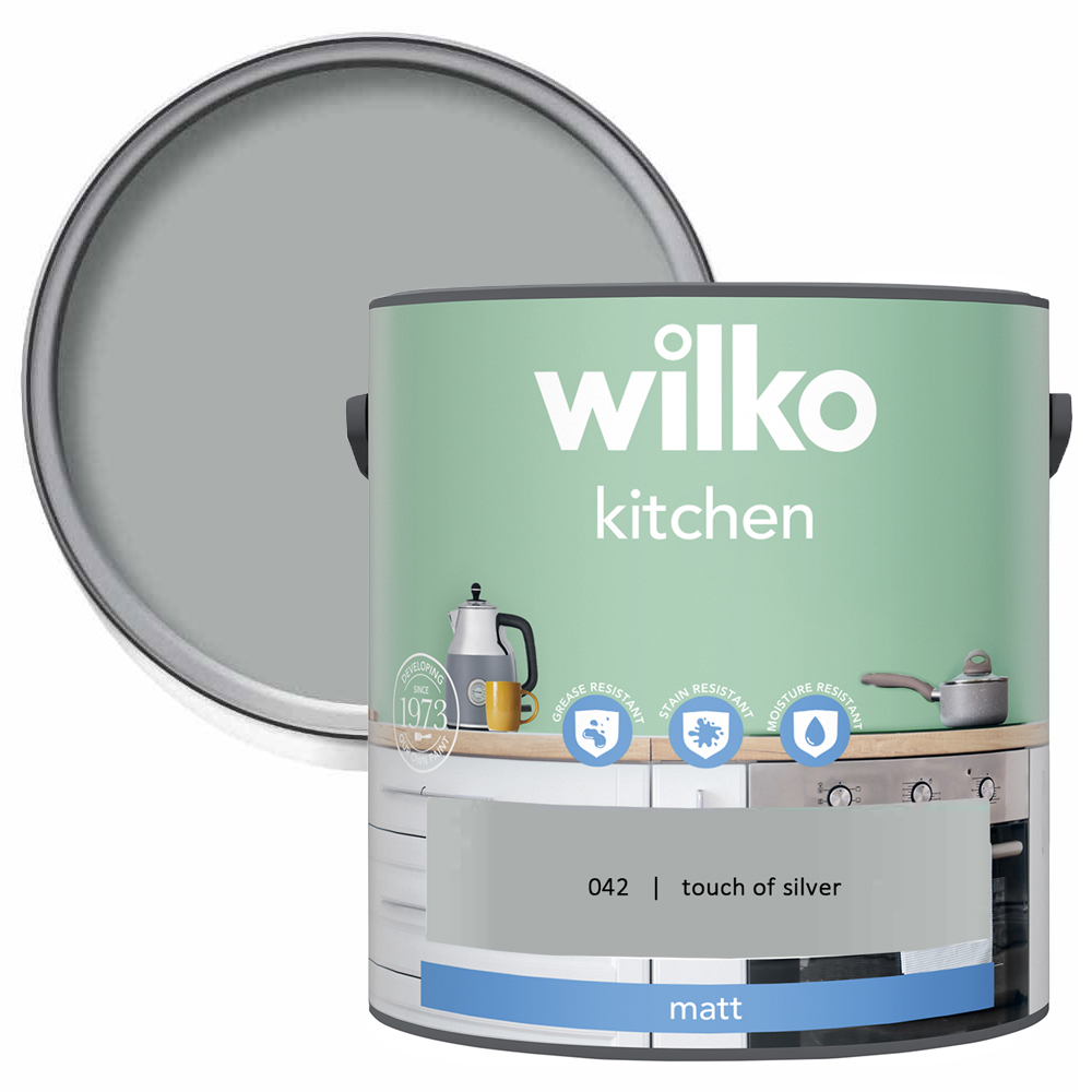 Wilko Kitchen Touch of Silver Emulsion Paint 2.5L Image 1