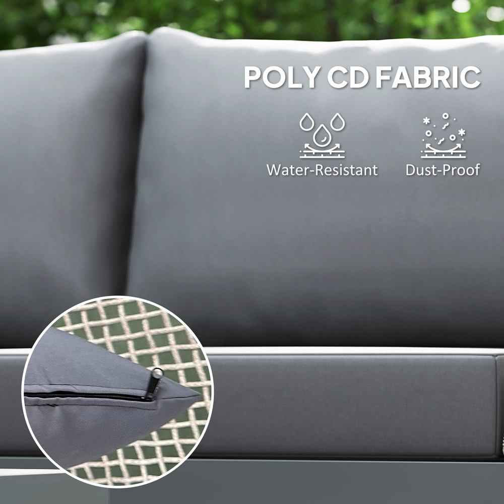 Outsunny 4 Seater Wicker Outdoor Corner Sofa Set Grey Image 6