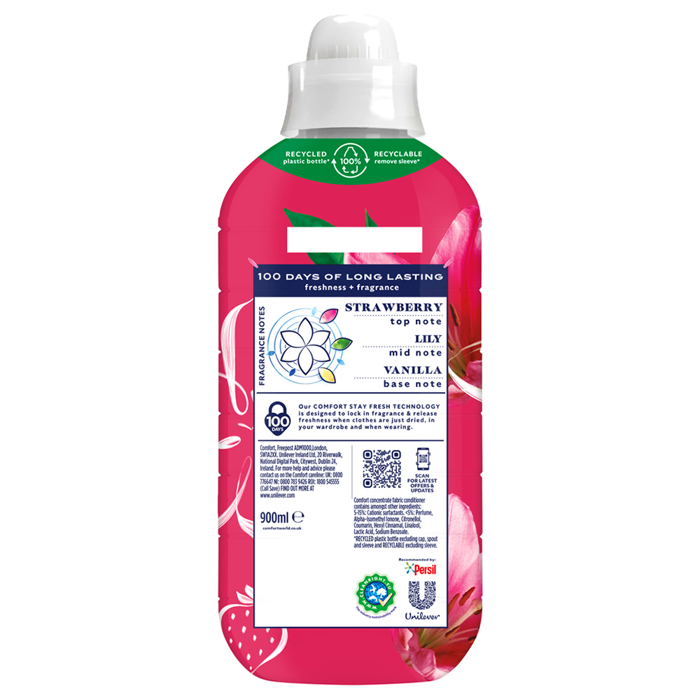 Comfort Creations Strawberry and Lily Fabric Conditioner 30 Wash 900ml Image 2
