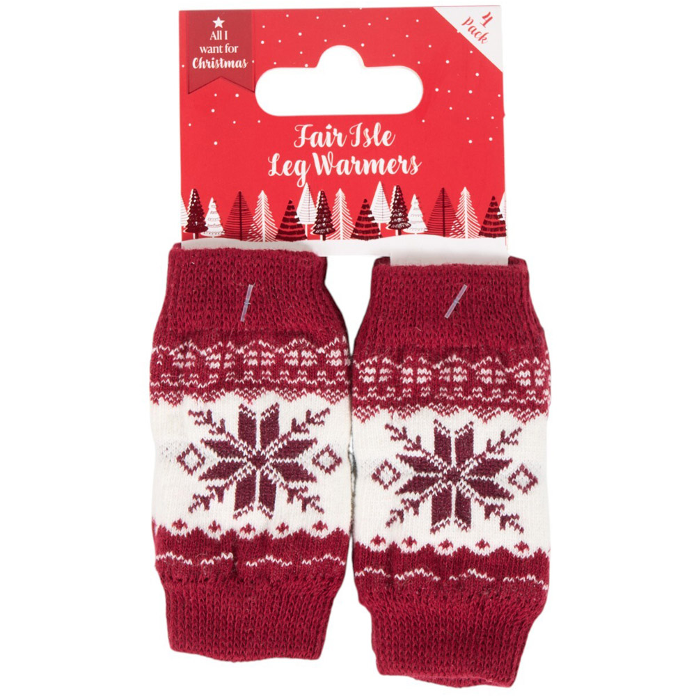 Pack of 4 Fair Isle Dog Leg Warmers Image 3