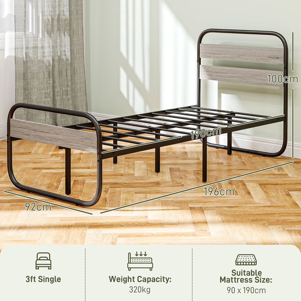 Portland Single Metal Platform Bed Frame with Underbed Storage Image 9