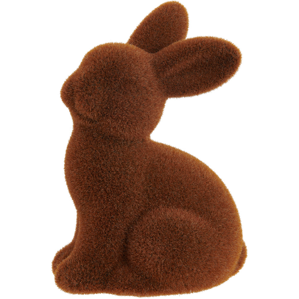 Wilko Flocked Bunny Ornament Image 1