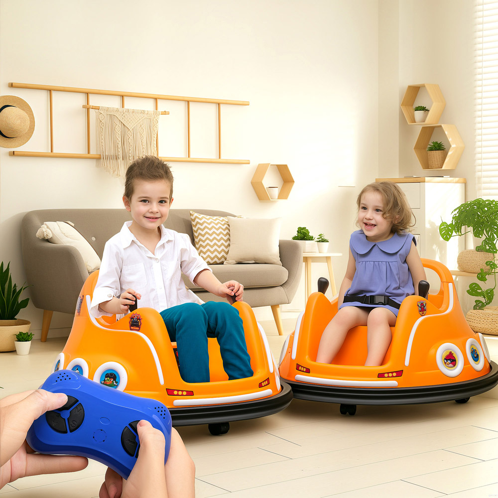 Tommy Toys Orange Angry Bird Kids Licensed Bumper Car with Joysticks Image 2