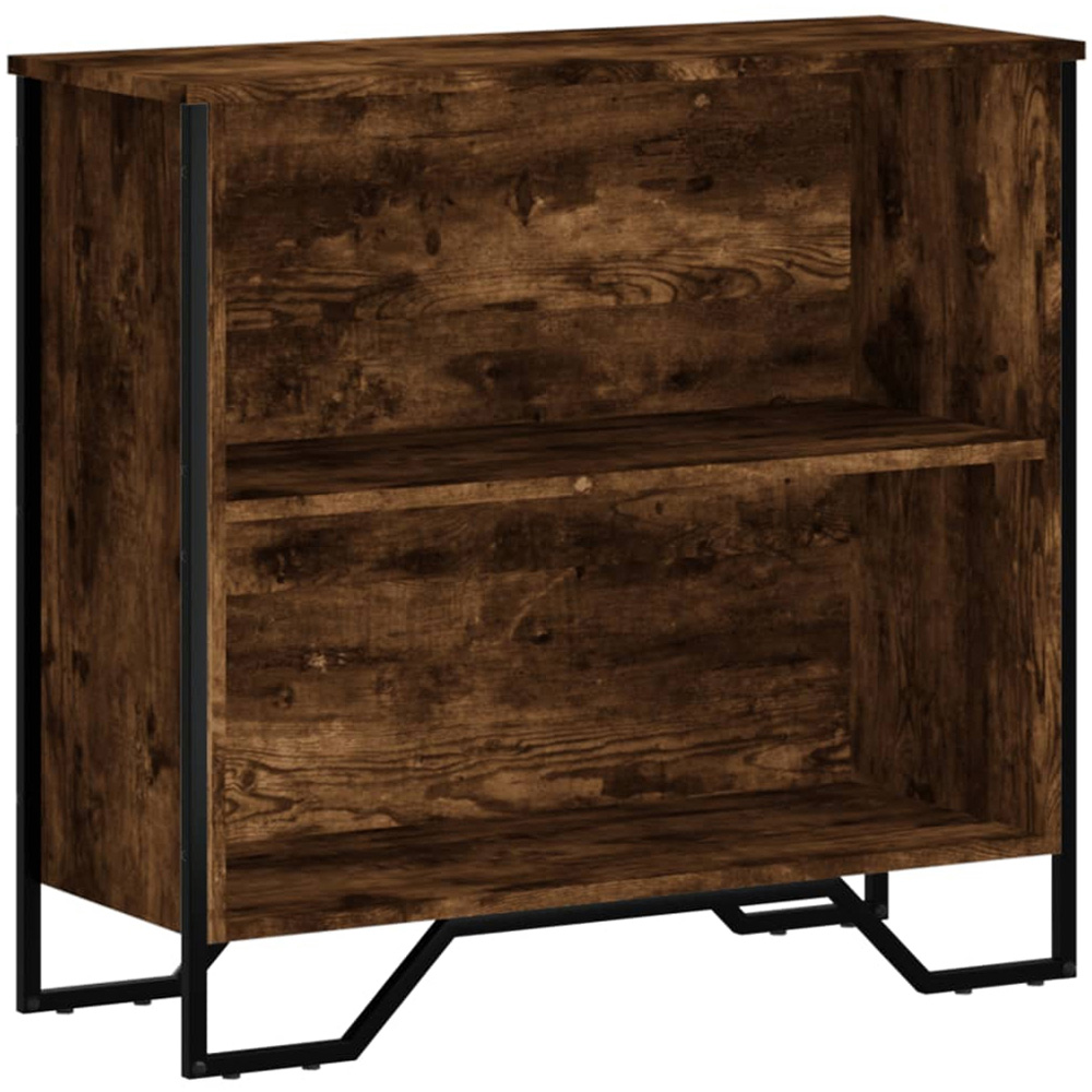vidaXL 2 Shelf Smoked Oak Small Bookcase Image 2