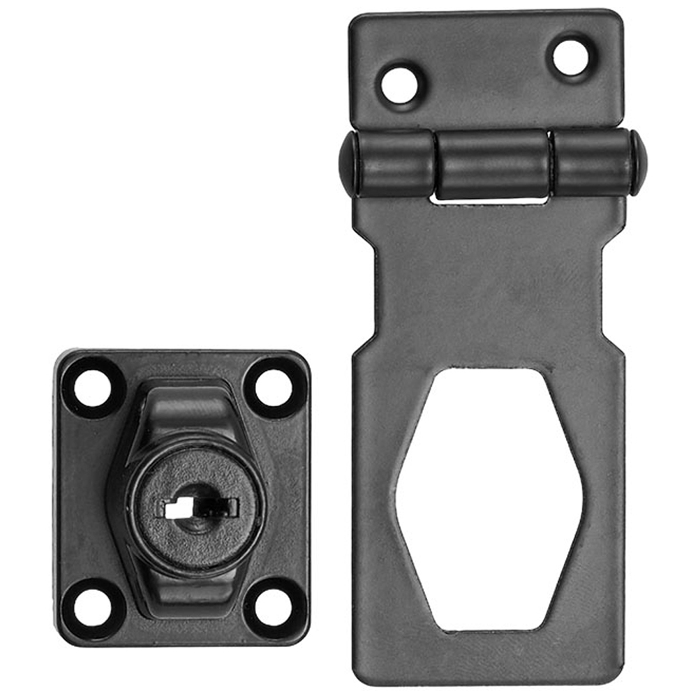 Living and Home Metal Mechanical Cabinet Hasp Lock with Twist Knob and Key 95 x 32mm Image 4
