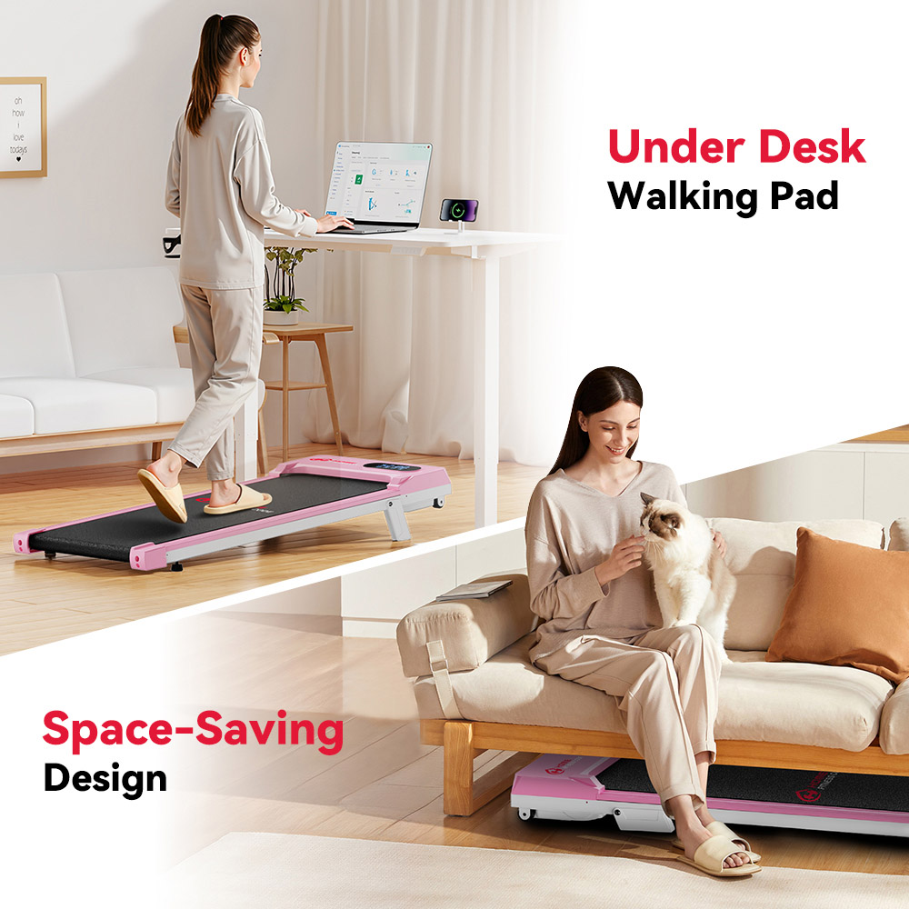 Rattrix Pink Manual Incline Walking Treadmill Image 8