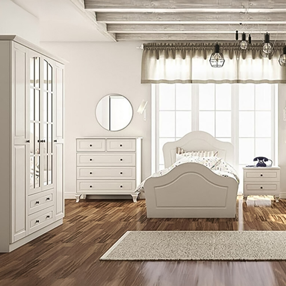 Evu MAISON White Children Bedroom Furniture Set 4 Piece Image 1