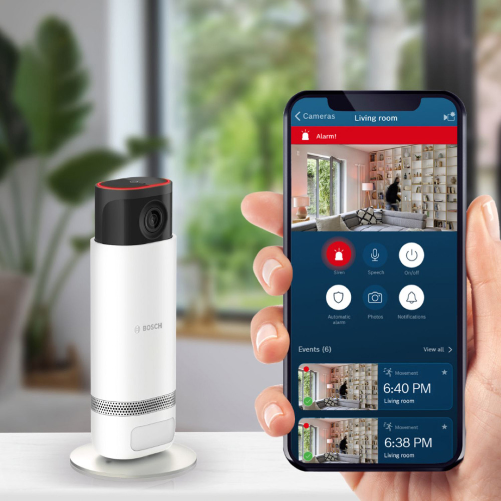 Bosch White Smart Home Eyes Indoor Security Camera II with Infrared Night Vision Image 2