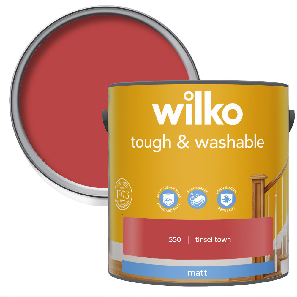 Wilko Tough & Washable Paint Tinsel Town 2.5L Image 1