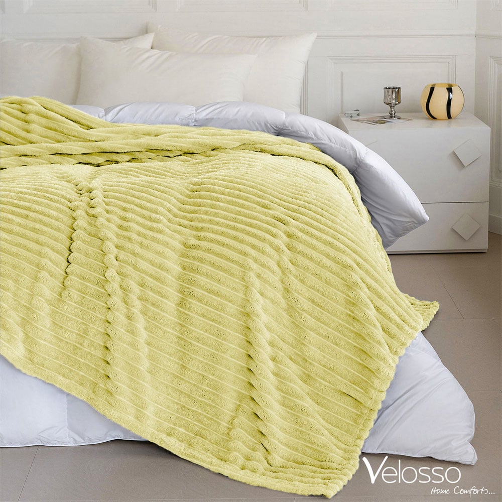Velosso Bellissima Lemon Plush Throw 150 x 200cm Image 5