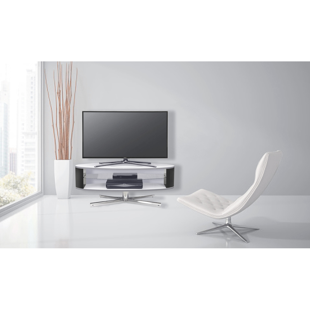 MDA Designs Orbit 2 Shelf White and Black TV Cabinet Image 7