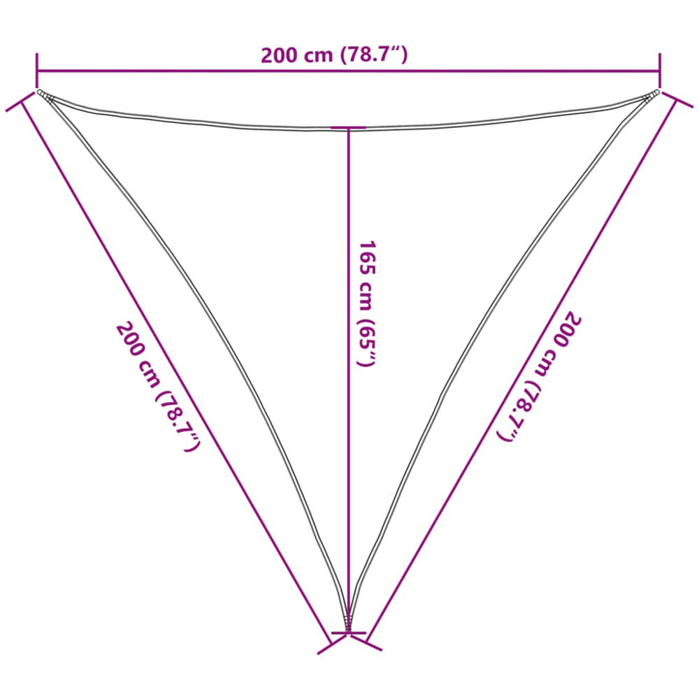 vidaXL Anthracite Triangular Sun Shade Sail 2 x 2 x 2m Image 9