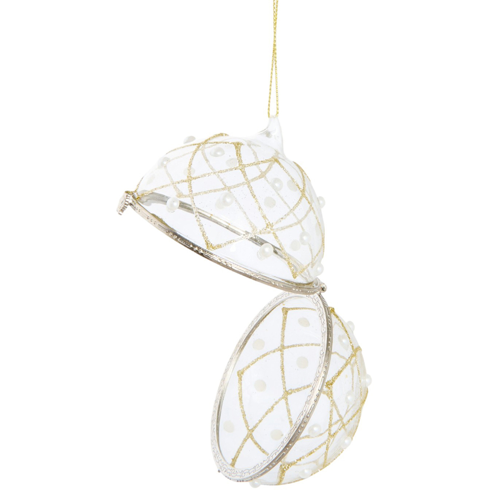 Pearl Compartment Glass BaubleClear Image 3
