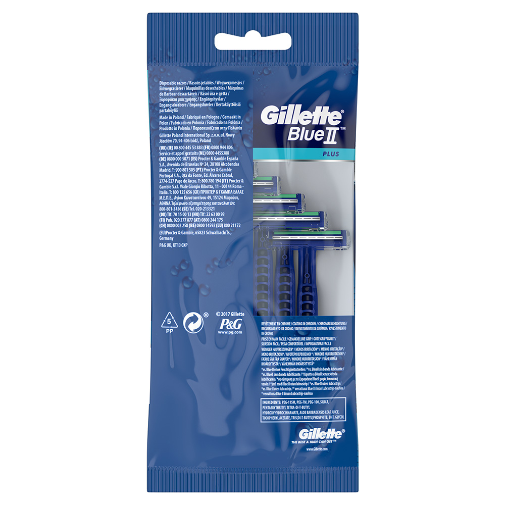 Gillette Blue II Plus Disposable Razors 5 Pack Image 8