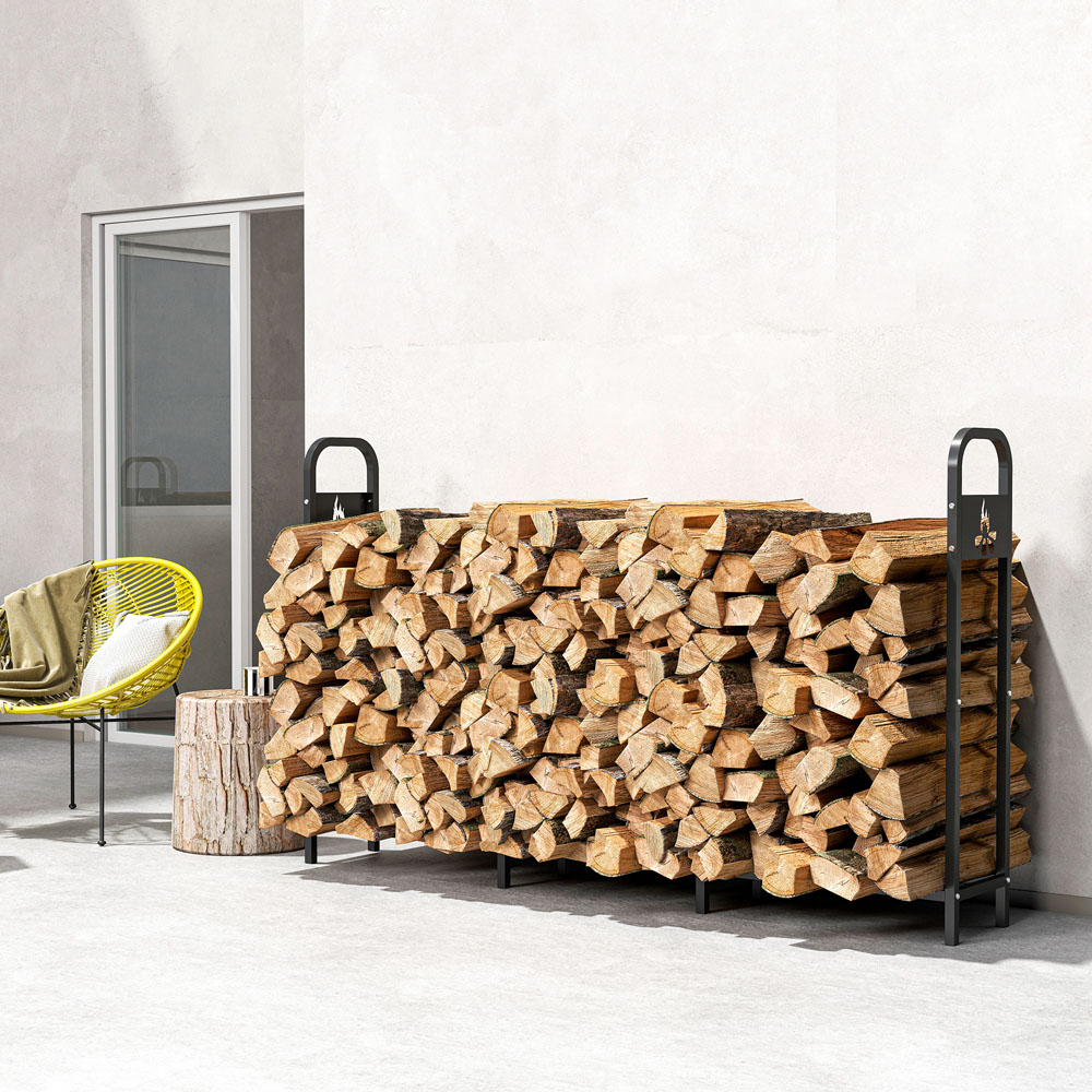 Outsunny Steel Firewood Log Holder 121 x 199 x 30cm Image 5