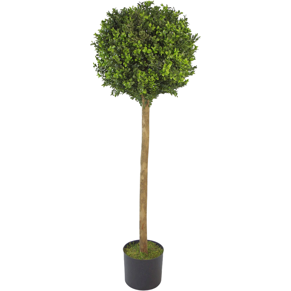 Leaf Boxwood Buxus Ball Topiary Artificial Tree Pot 4ft Image 1
