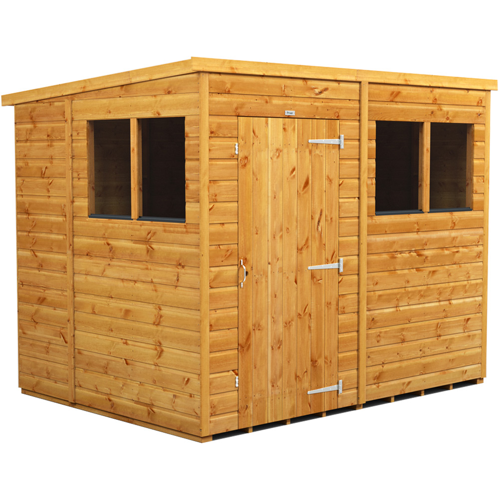 Power Sheds 8 x 6ft Pent Wooden Shed with Window Image 1