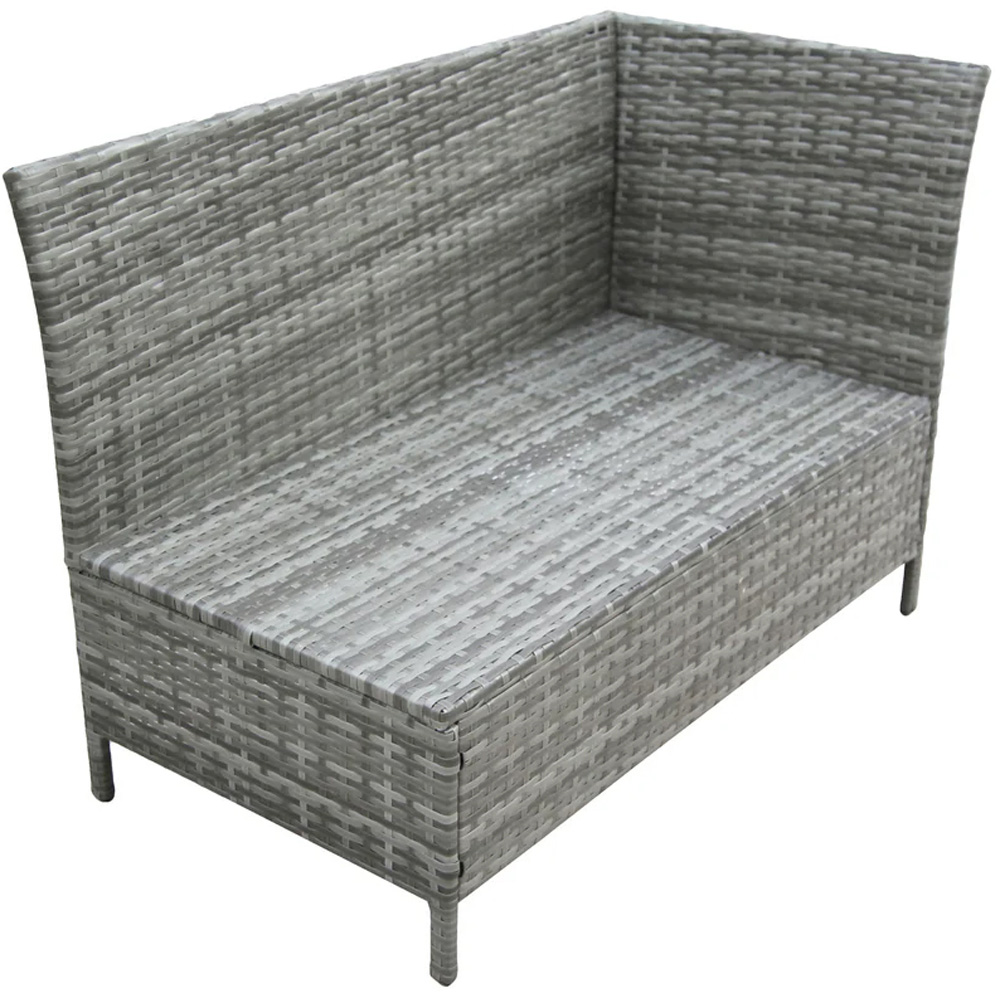 HGD Alia 6 Seater Grey Rattan Garden Corner Dining Sofa Set with Glass Table Image 4