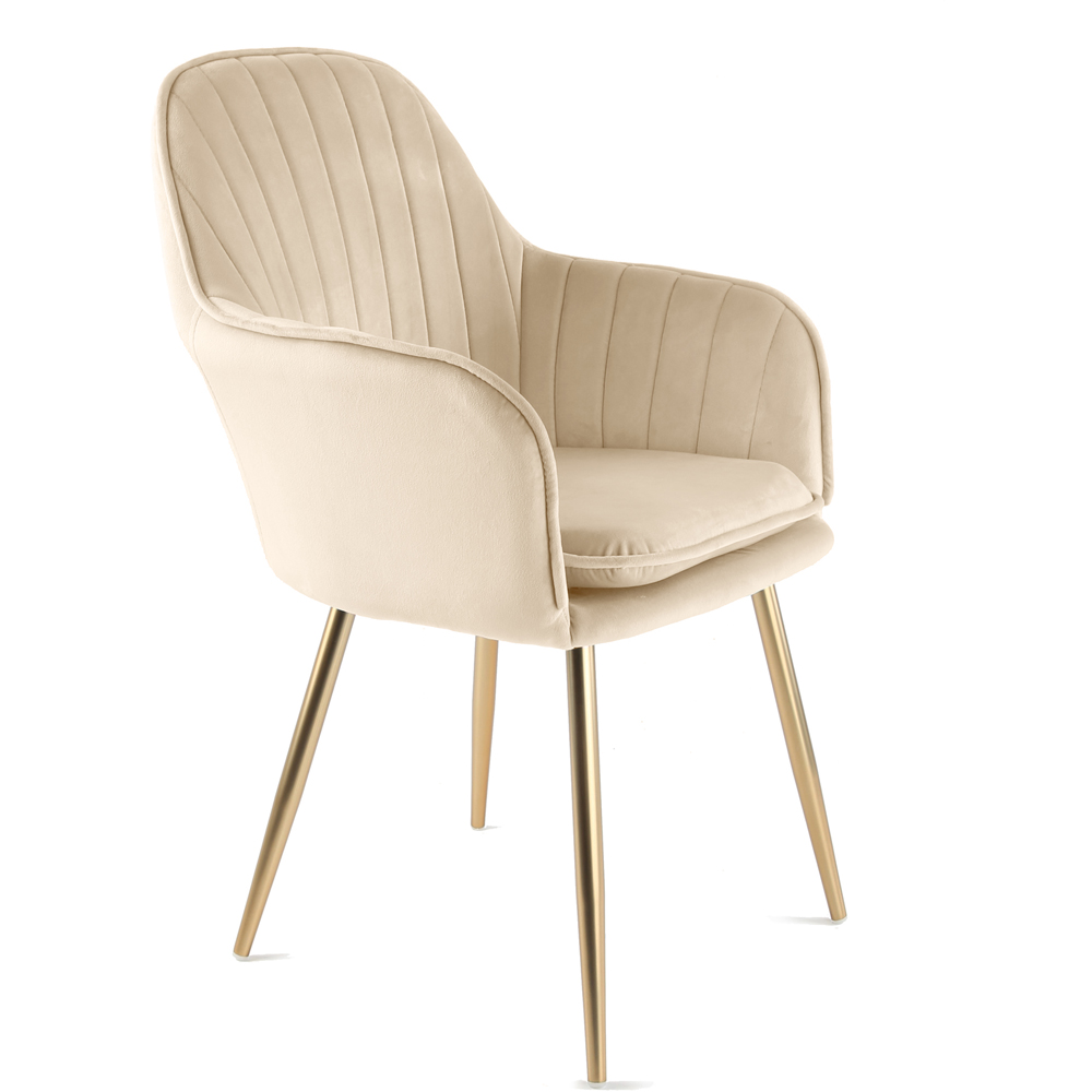 Muse Accent Chair in Velvet Upholstery - Champagne Image 2